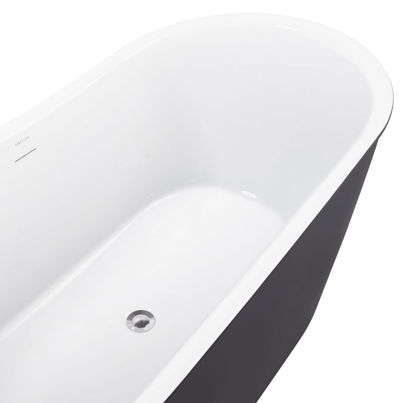 28-in W x 59-in L Gloss Acrylic Oval Freestanding Soaking Bathtub