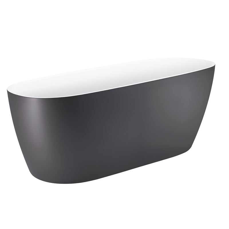 28-in W x 59-in L Gloss Acrylic Oval Freestanding Soaking Bathtub