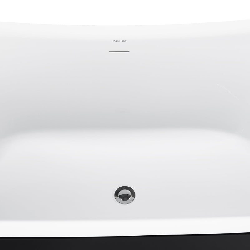 28-in W x 59-in L Gloss Acrylic Oval Freestanding Soaking Bathtub