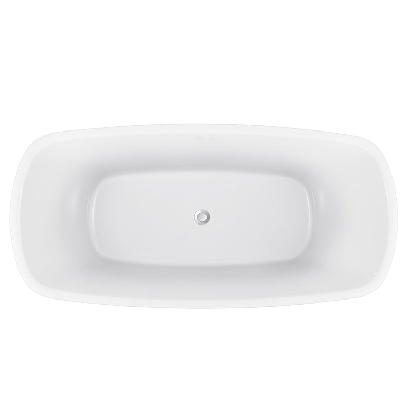 31-in W x 67-in L Gloss White Acrylic Freestanding Soaking Bathtub