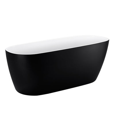 28-in W x 59-in L Gloss Acrylic Oval Freestanding Soaking Bathtub