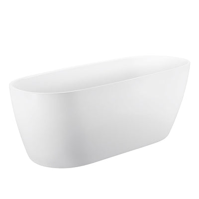 28-in W x 59-in L Gloss Acrylic Oval Freestanding Soaking Bathtub