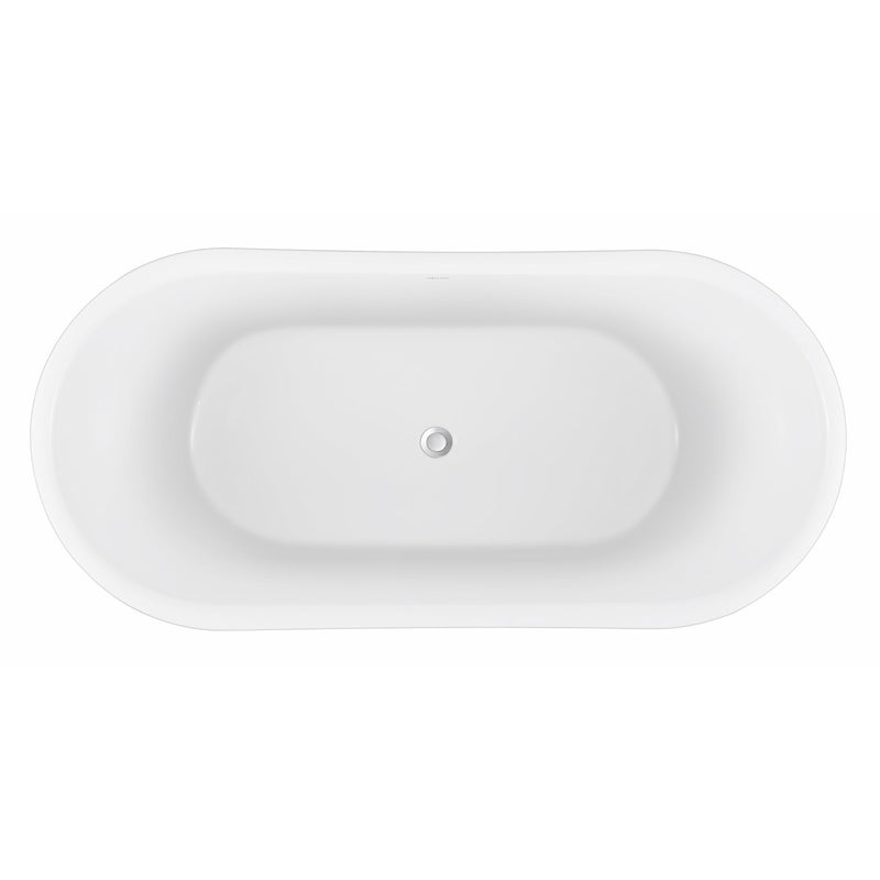 28-in W x 59-in L Gloss Acrylic Oval Freestanding Soaking Bathtub