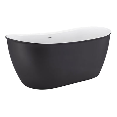 28-in W x 59-in L Gloss Acrylic Oval Freestanding Soaking Bathtub