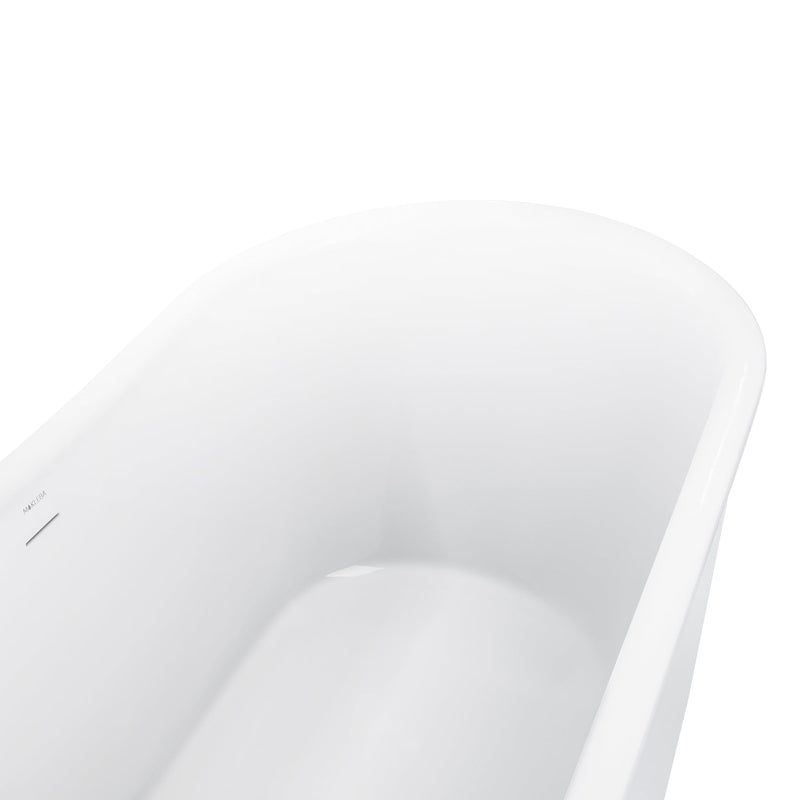 28-in W x 59-in L Gloss Acrylic Oval Freestanding Soaking Bathtub