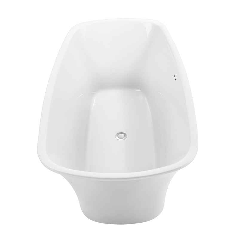 31-in W x 67-in L Gloss White Acrylic Freestanding Soaking Bathtub