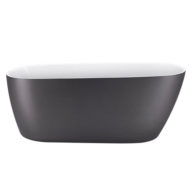 28-in W x 59-in L Gloss Acrylic Oval Freestanding Soaking Bathtub