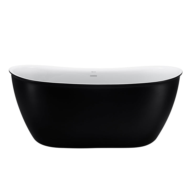 28-in W x 59-in L Gloss Acrylic Oval Freestanding Soaking Bathtub