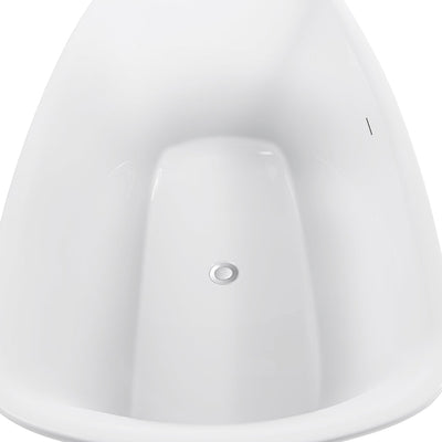 31-in W x 67-in L Gloss White Acrylic Freestanding Soaking Bathtub