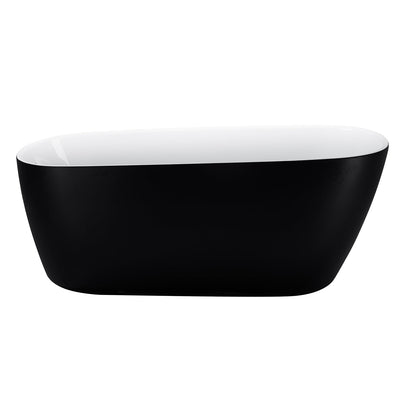 28-in W x 59-in L Gloss Acrylic Oval Freestanding Soaking Bathtub