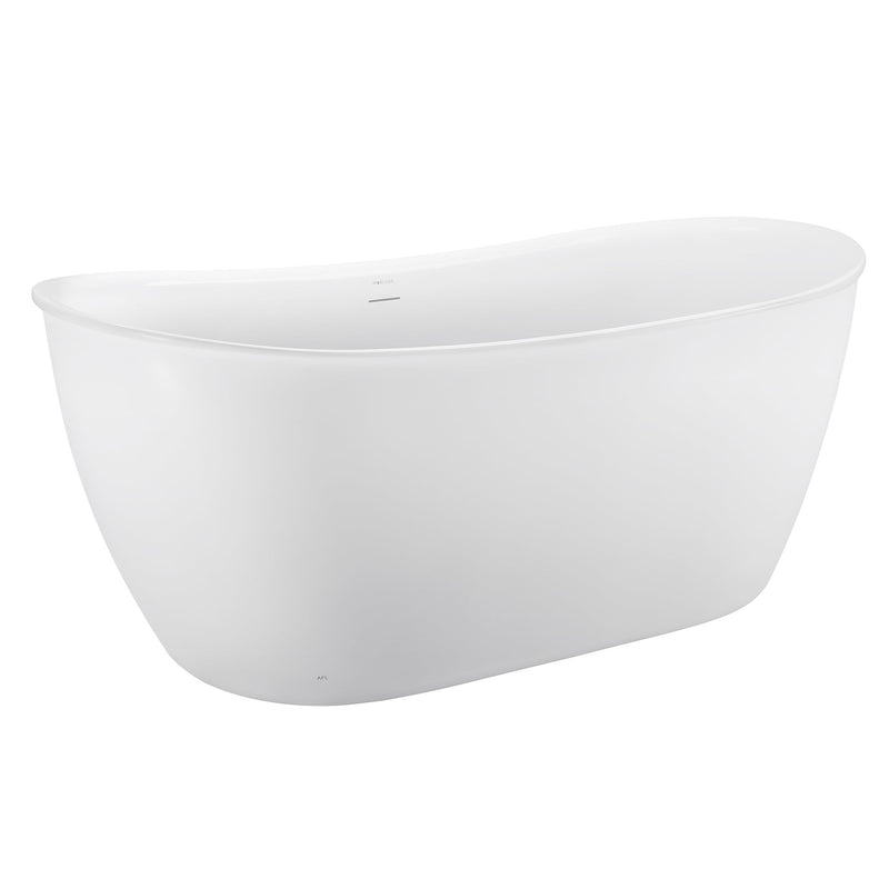 28-in W x 59-in L Gloss Acrylic Oval Freestanding Soaking Bathtub