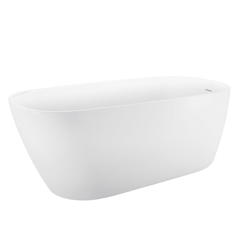 28-in W x 59-in L Gloss Acrylic Oval Freestanding Soaking Bathtub