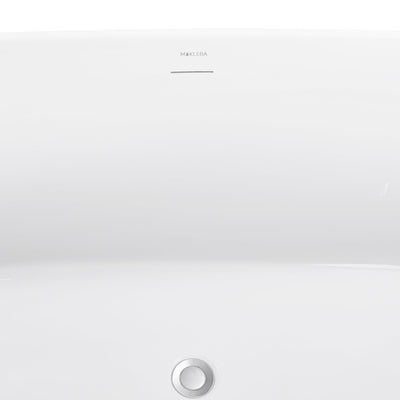 28-in W x 59-in L Gloss White Acrylic Oval Freestanding Soaking Bathtub