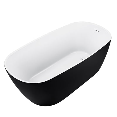 28-in W x 59-in L Gloss Acrylic Oval Freestanding Soaking Bathtub