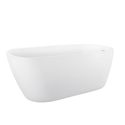 28-in W x 59-in L Gloss Acrylic Oval Freestanding Soaking Bathtub