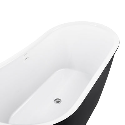 28-in W x 59-in L Gloss Acrylic Oval Freestanding Soaking Bathtub