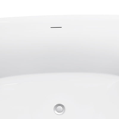 31-in W x 67-in L Gloss White Acrylic Freestanding Soaking Bathtub