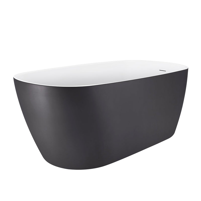 28-in W x 59-in L Gloss Acrylic Oval Freestanding Soaking Bathtub