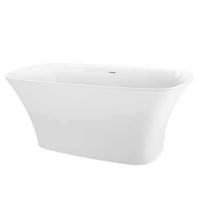 31-in W x 67-in L Gloss White Acrylic Freestanding Soaking Bathtub