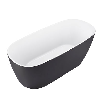 28-in W x 59-in L Gloss Acrylic Oval Freestanding Soaking Bathtub