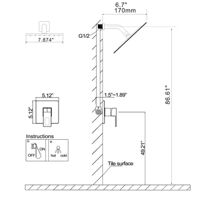 Golden Brushed-Spray Built-In Shower System