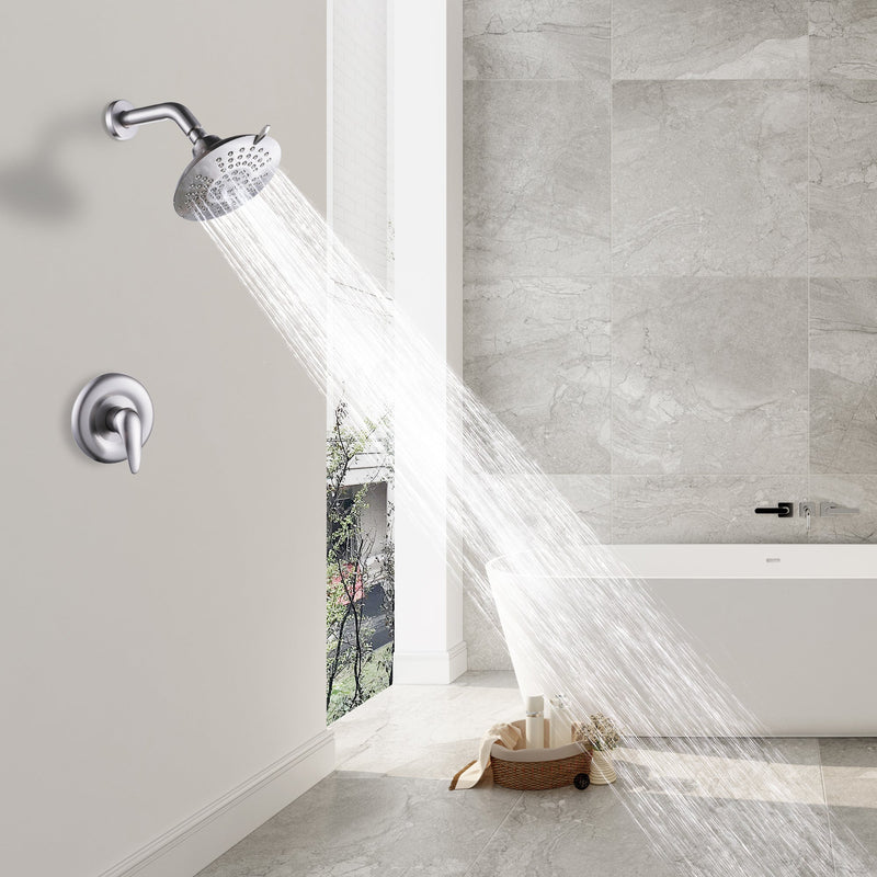 Wall Mounted Shower Faucet With Rough-In Valve And Lever Handle