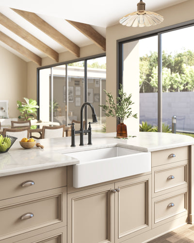 Farmhouse Front White Ceramic Kitchen Sink