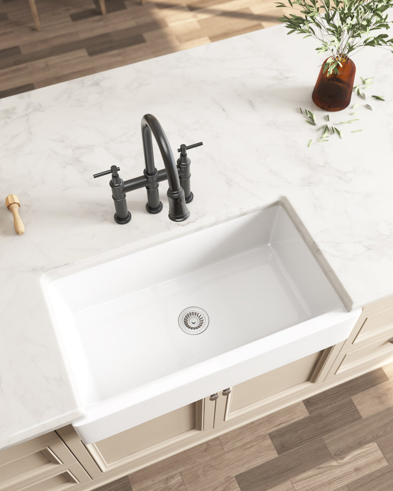 Farmhouse Front White Ceramic Kitchen Sink