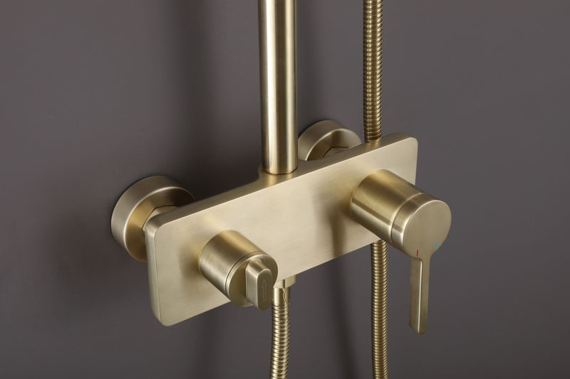 Wall Mount 3-Function Complete Shower System with Rough-In Valve