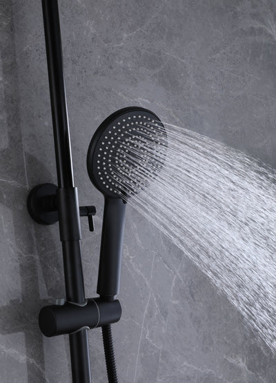 Wall Mount 3-Function Complete Shower System with Rough-In Valve