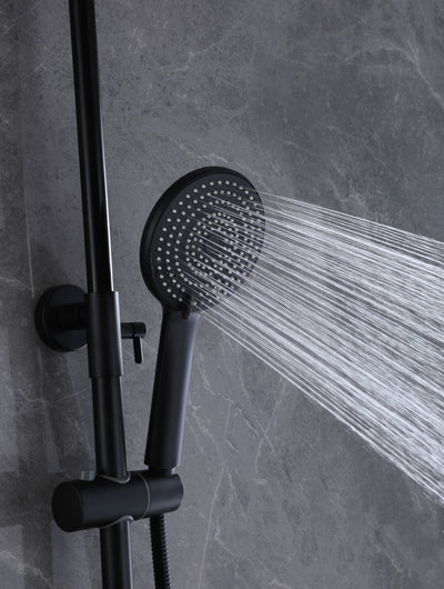 Wall Mount 3-Function Complete Shower System with Rough-In Valve