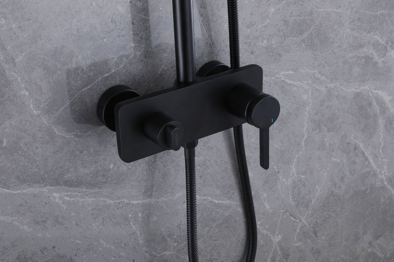 Wall Mount 3-Function Complete Shower System with Rough-In Valve