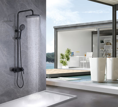 Wall Mount 3-Function Complete Shower System with Rough-In Valve