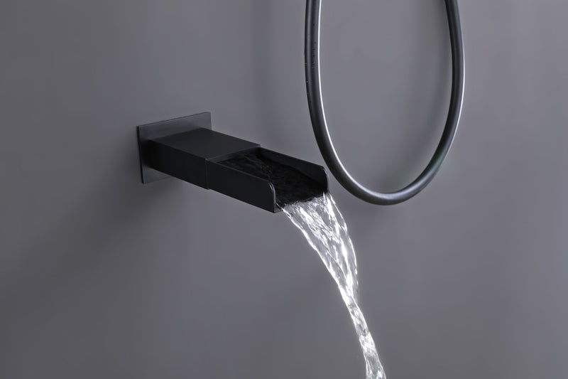 Wall Mounted Bathroom Luxury Rainfall Mixer Shower Tub Spout Combo Set