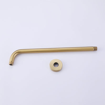 Wall Mount Brushed Gold Round Shower Head Faucet Set