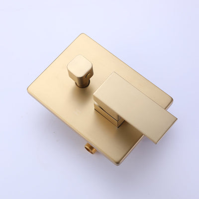 Wall Mounted Rainfall Shower System Brushed Gold Shower Faucets Set