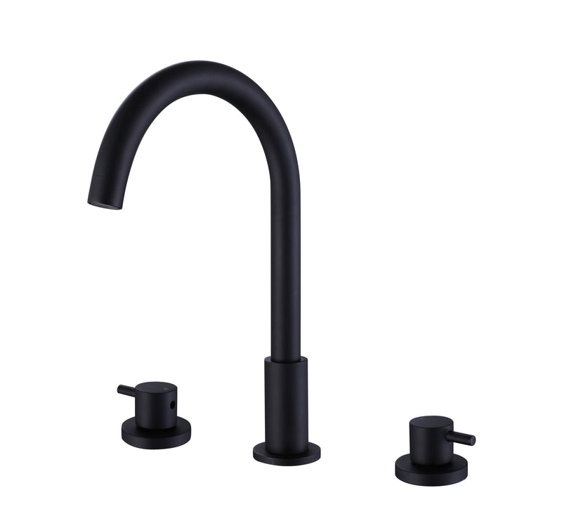 Matte Black Widespread Bathroom Vanity Sink Faucet