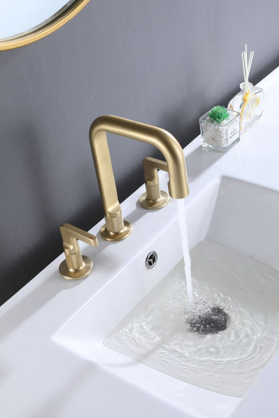 Solid Brass 8 Inch Two Handle Bathroom Faucet