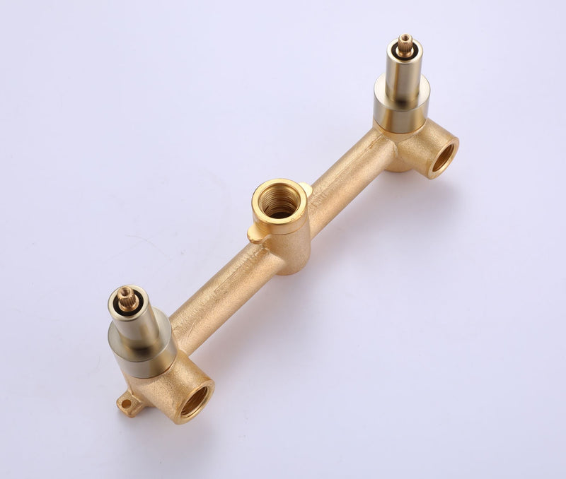 Solid Brass Wall Mounted Two Handle Bathroom Sink Faucet