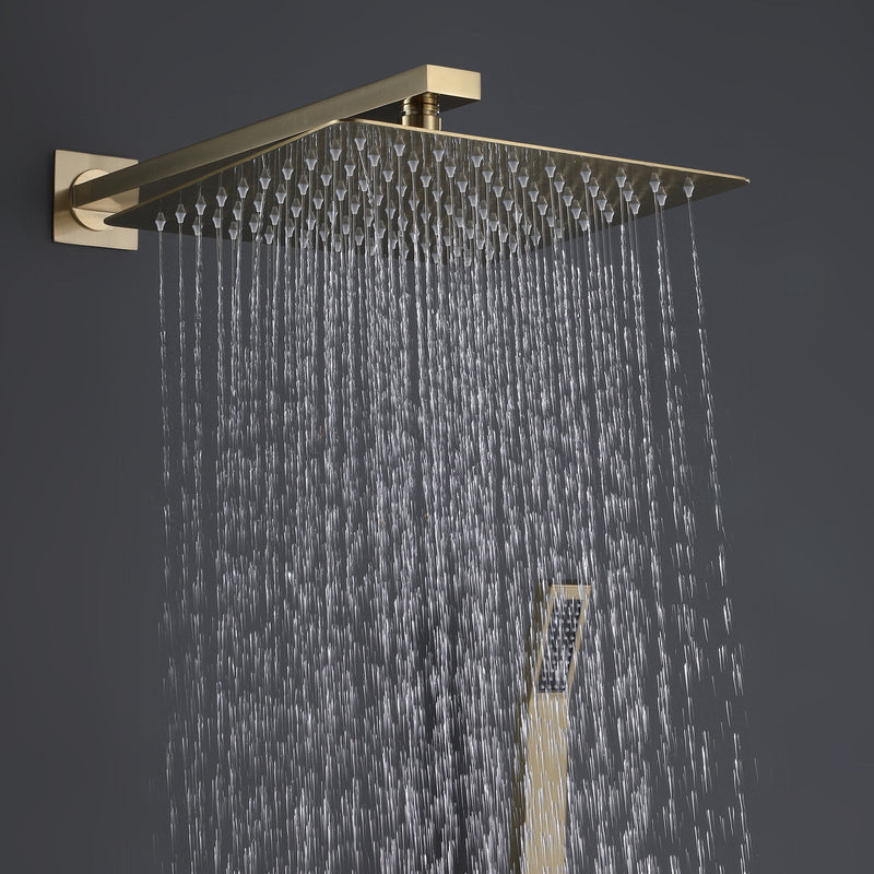 Wall Mounted Bathroom Rain Shower System with Tub Spout