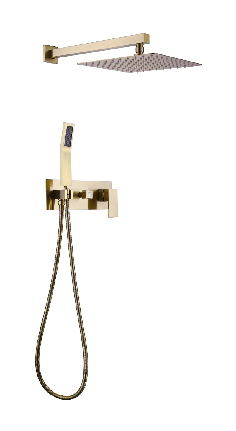 Concealed Installation Brushed Gold Modern Shower System