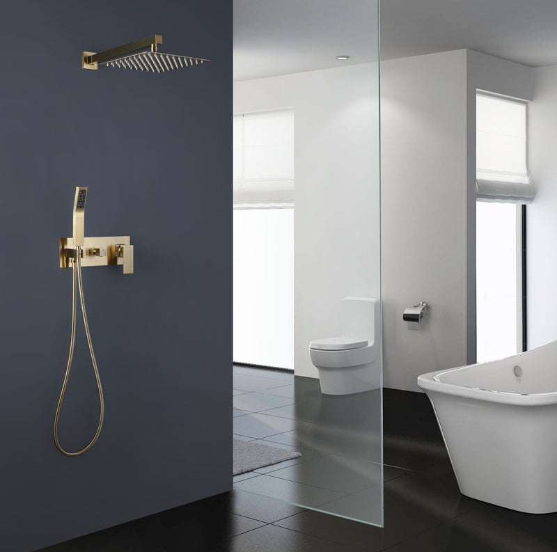 Concealed Installation Brushed Gold Modern Shower System