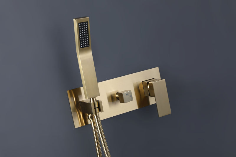 Concealed Installation Brushed Gold Modern Shower System