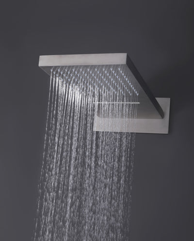 Wall Mounted Golden 3 Handle Thermostatic Shower System With 3 Body Jets