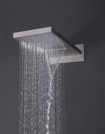 Wall Mounted Golden 3 Handle Thermostatic Shower System With 3 Body Jets