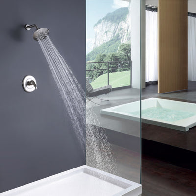 Wall Mounted Shower Faucet With Rough-In Valve And Lever Handle