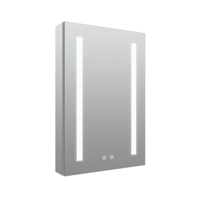 20-in x 30-in Lighted LED Surface/Recessed Mount Mirrored Rectangle Medicine Cabinet with Outlet left Side