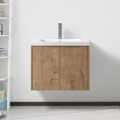 24 Inch Bathroom Cabinet With Sink,Soft Close Doors,Float Mounting Design For Small Bathroom