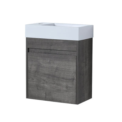 18'' Floating Wall-Mounted Bathroom Vanity with White Resin Sink & Soft-Close Cabinet Door