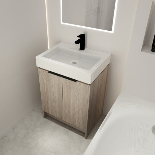 24 Inch Bathroom Vanity With Ceramic Basin